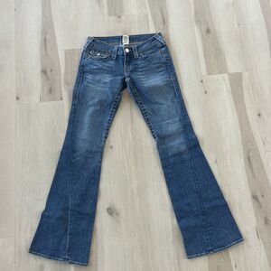Y2K True Religion Joey Flare Women's Blue Jeans Size 27 RN# 112790